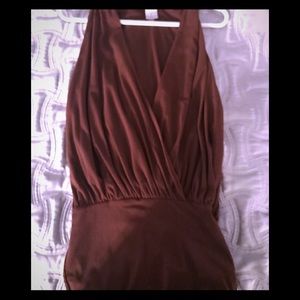 Brown cross front tank top